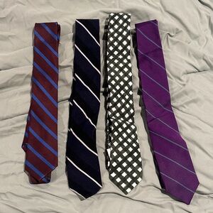 J. Crew Striped and Checkered Tie Collection - wool, silk seersucker